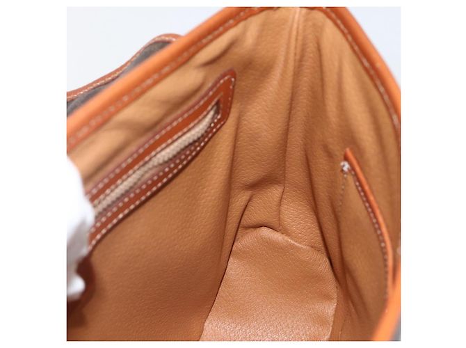 Céline Borsa a mano in tela Macadam CELINE in pelle PVC marrone oro Auth ka3426 - vista 17