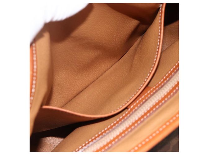 Céline Borsa a mano in tela Macadam CELINE in pelle PVC marrone oro Auth ka3426 - vista 21