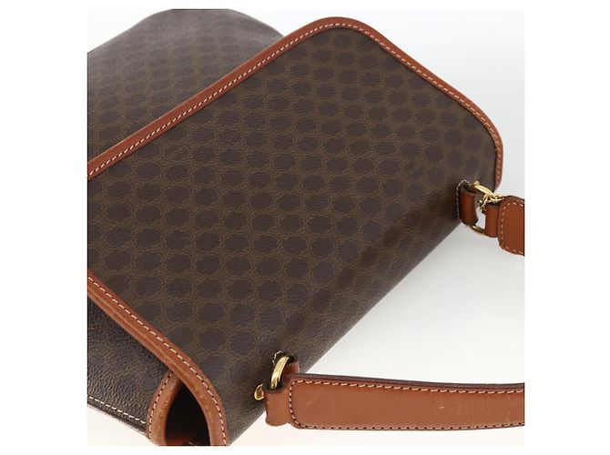 Céline Borsa a mano in tela Macadam CELINE in pelle PVC marrone oro Auth ka3426 - vista 6
