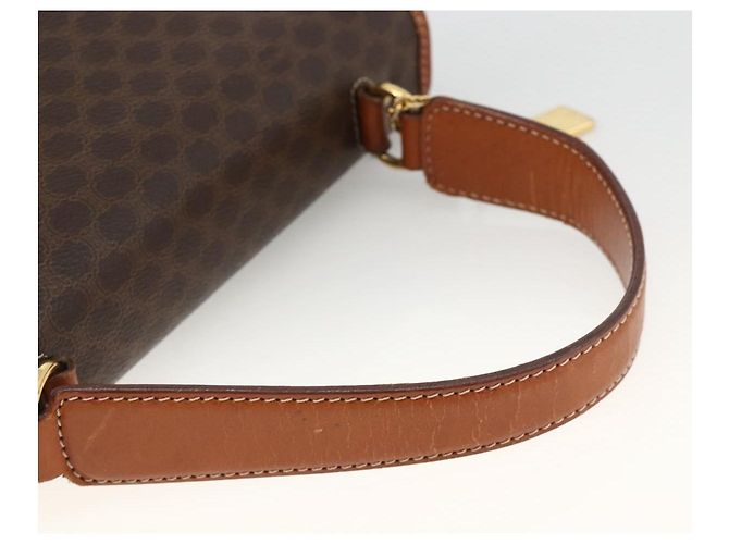 Céline Borsa a mano in tela Macadam CELINE in pelle PVC marrone oro Auth ka3426 - vista 7