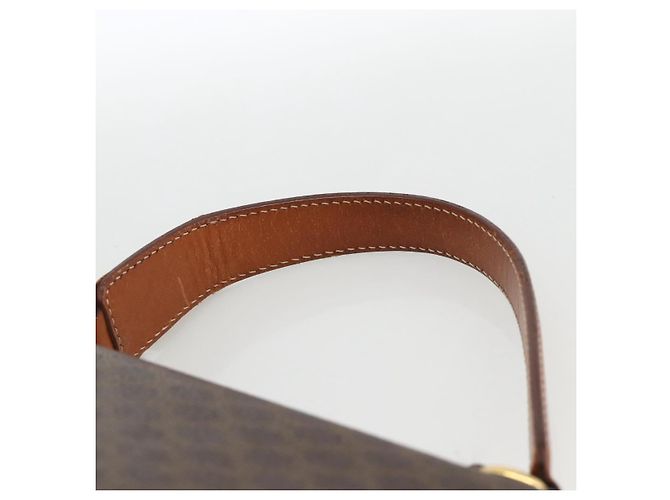 Céline Borsa a mano in tela Macadam CELINE in pelle PVC marrone oro Auth ka3426 - vista 8