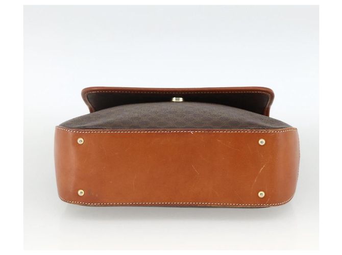 Céline Borsa a mano in tela Macadam CELINE in pelle PVC marrone oro Auth ka3426 - vista 9