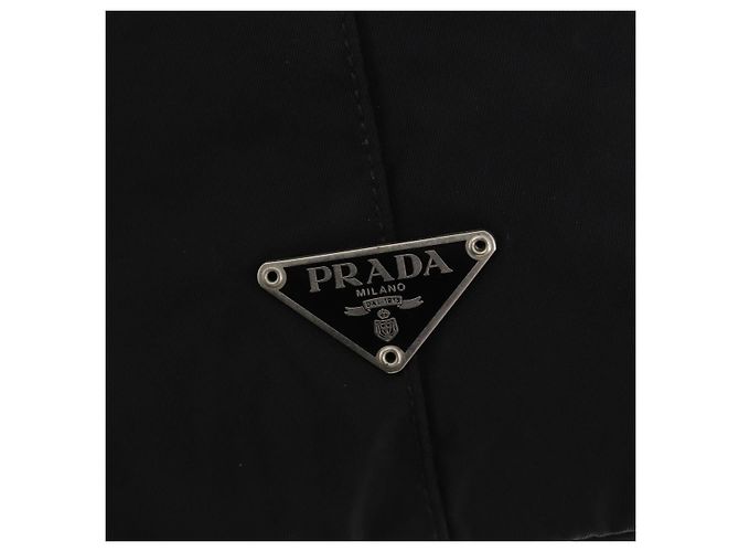 Borsa Boston PRADA in nylon nero argento autentica 173934 - vista 14