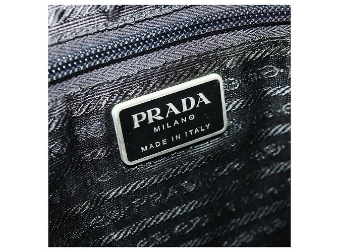 Borsa Boston PRADA in nylon nero argento autentica 173934 - vista 19