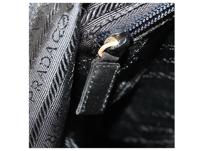 Borsa Boston PRADA in nylon nero argento autentica 173934 - vista 20
