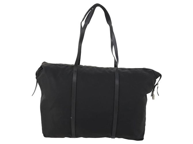 Borsa Boston PRADA in nylon nero argento autentica 173934 - vista 3