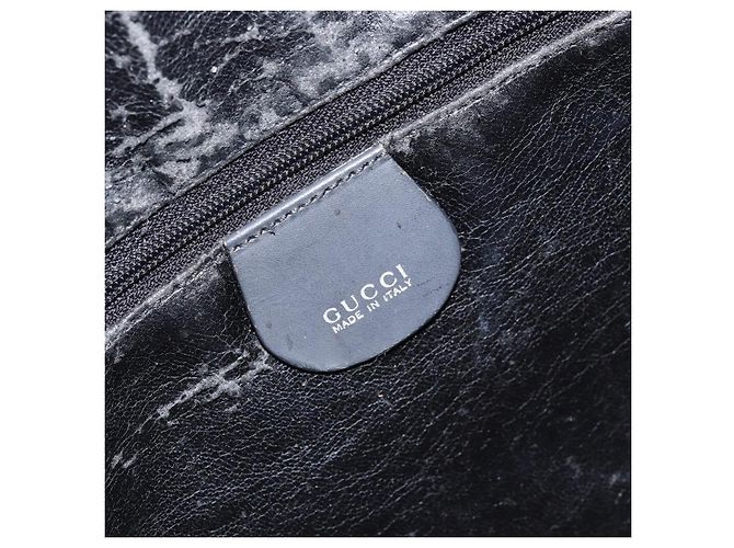 Borsa a mano in pelle Gucci Bamboo 2way Nera Oro 001 1705 1638 Auth BSZ495 - vista 16