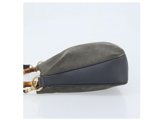 Borsa a mano in pelle Gucci Bamboo 2way Nera Oro 001 1705 1638 Auth BSZ495 - vista 5