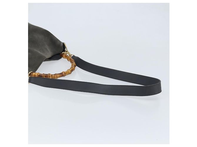 Borsa a mano in pelle Gucci Bamboo 2way Nera Oro 001 1705 1638 Auth BSZ495 - vista 9