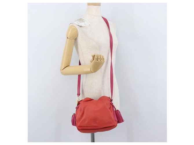 LOEWE Borsa a Spalla Anagram in Pelle Arancione Oro Auth ka3378A D'oro - vista 23