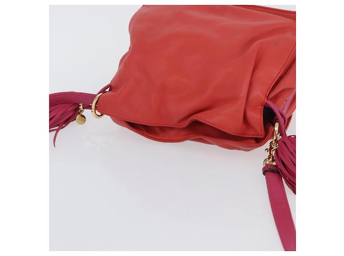 LOEWE Borsa a Spalla Anagram in Pelle Arancione Oro Auth ka3378A D'oro - vista 7