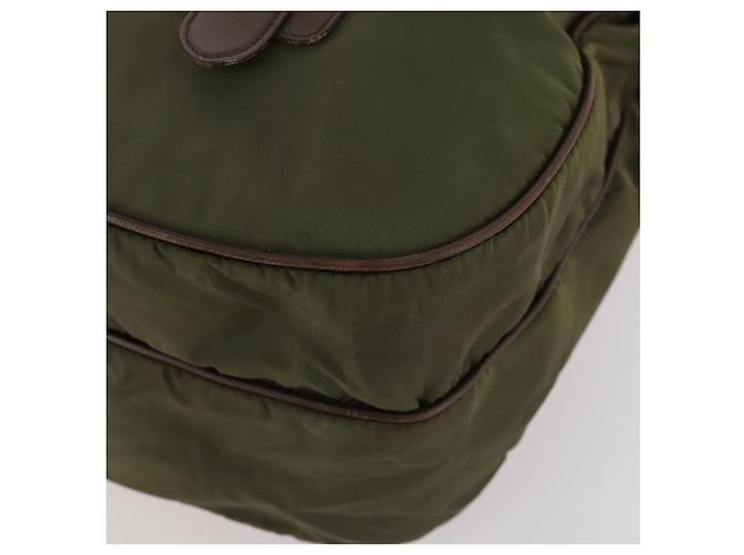 Borsa a spalla PRADA in nylon argento khaki Auth bs33524 Cachi - vista 10