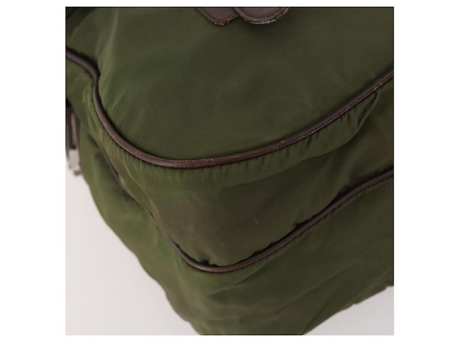 Borsa a spalla PRADA in nylon argento khaki Auth bs33524 Cachi - vista 11