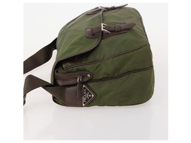 Borsa a spalla PRADA in nylon argento khaki Auth bs33524 Cachi - vista 5