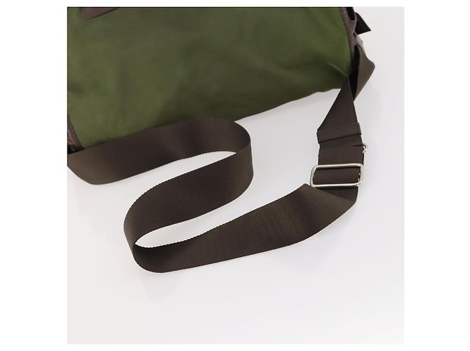Borsa a spalla PRADA in nylon argento khaki Auth bs33524 Cachi - vista 7