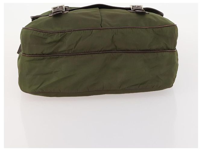 Borsa a spalla PRADA in nylon argento khaki Auth bs33524 Cachi - vista 9