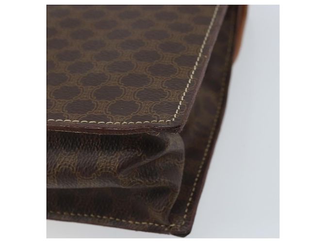 Céline Borsa a mano in tela Macadam CELINE in pelle PVC marrone e oro Auth YKZ531A D'oro - vista 12