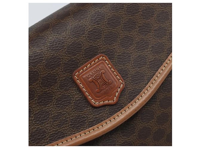 Céline Borsa a mano in tela Macadam CELINE in pelle PVC marrone e oro Auth YKZ531A D'oro - vista 14