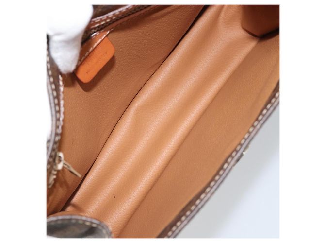 Céline Borsa a mano in tela Macadam CELINE in pelle PVC marrone e oro Auth YKZ531A D'oro - vista 17