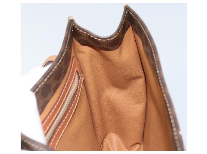 Céline Borsa a mano in tela Macadam CELINE in pelle PVC marrone e oro Auth YKZ531A D'oro - vista 18