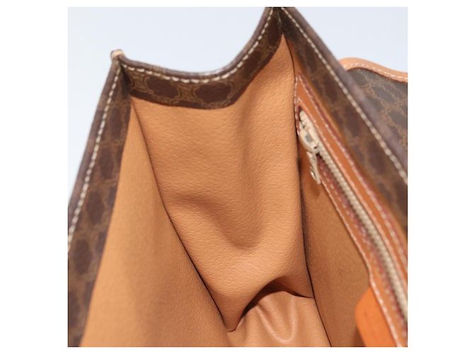 Céline Borsa a mano in tela Macadam CELINE in pelle PVC marrone e oro Auth YKZ531A D'oro - vista 19