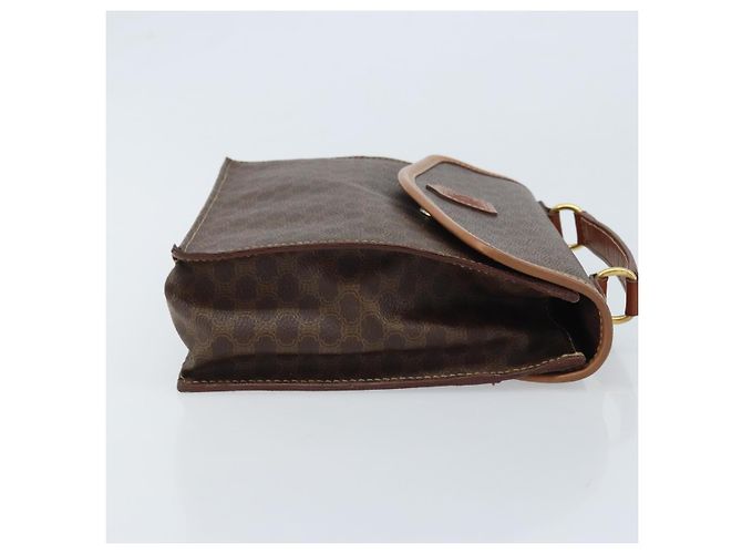 Céline Borsa a mano in tela Macadam CELINE in pelle PVC marrone e oro Auth YKZ531A D'oro - vista 4
