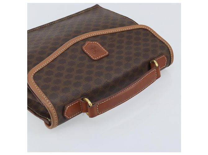 Céline Borsa a mano in tela Macadam CELINE in pelle PVC marrone e oro Auth YKZ531A D'oro - vista 6