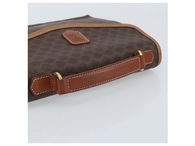 Céline Borsa a mano in tela Macadam CELINE in pelle PVC marrone e oro Auth YKZ531A D'oro - vista 7