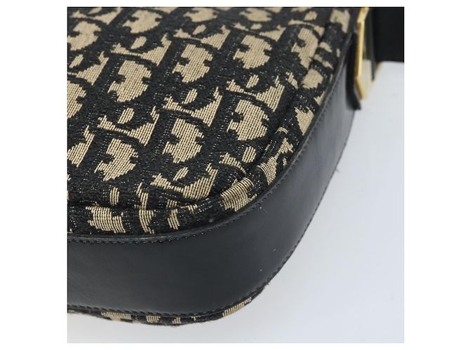Borsa a Spalla in Tela Trotter Christian Dior Nera Oro Auth LNZ705 Nero D'oro - vista 10