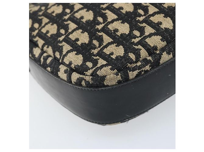 Borsa a Spalla in Tela Trotter Christian Dior Nera Oro Auth LNZ705 Nero D'oro - vista 11