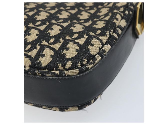 Borsa a Spalla in Tela Trotter Christian Dior Nera Oro Auth LNZ705 Nero D'oro - vista 12