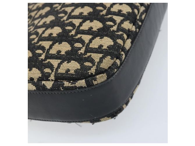Borsa a Spalla in Tela Trotter Christian Dior Nera Oro Auth LNZ705 Nero D'oro - vista 13
