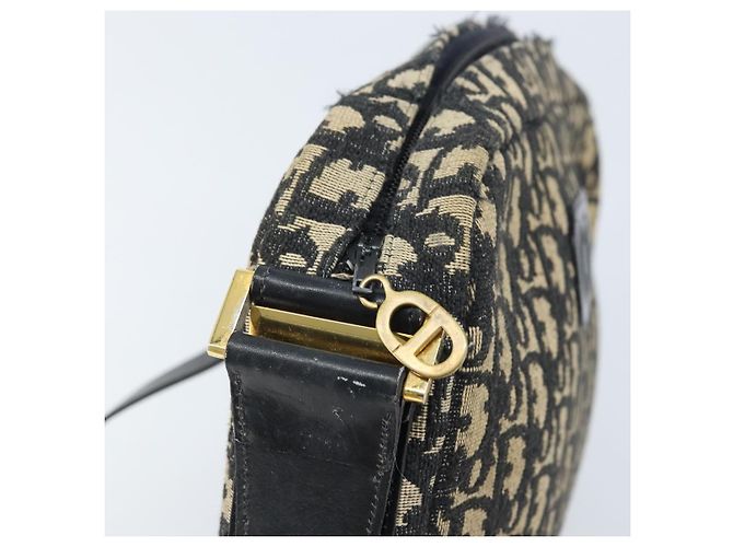 Borsa a Spalla in Tela Trotter Christian Dior Nera Oro Auth LNZ705 Nero D'oro - vista 15