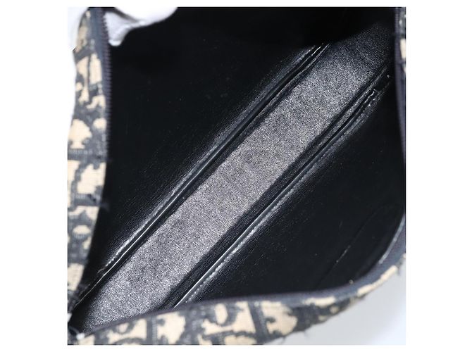 Borsa a Spalla in Tela Trotter Christian Dior Nera Oro Auth LNZ705 Nero D'oro - vista 17