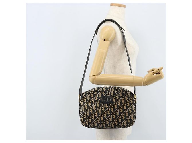 Borsa a Spalla in Tela Trotter Christian Dior Nera Oro Auth LNZ705 Nero D'oro - vista 20
