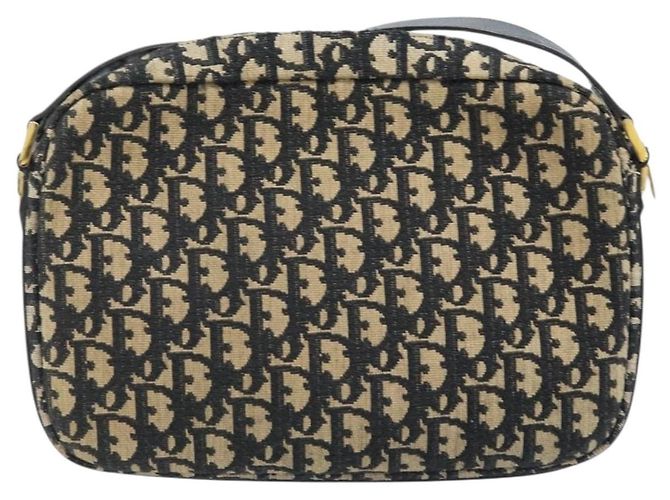 Borsa a Spalla in Tela Trotter Christian Dior Nera Oro Auth LNZ705 Nero D'oro - vista 3