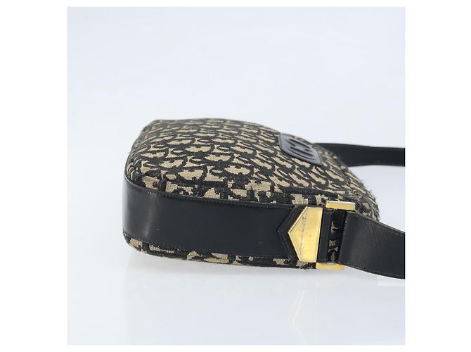 Borsa a Spalla in Tela Trotter Christian Dior Nera Oro Auth LNZ705 Nero D'oro - vista 4
