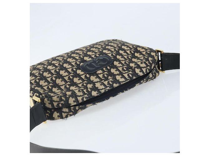 Borsa a Spalla in Tela Trotter Christian Dior Nera Oro Auth LNZ705 Nero D'oro - vista 6