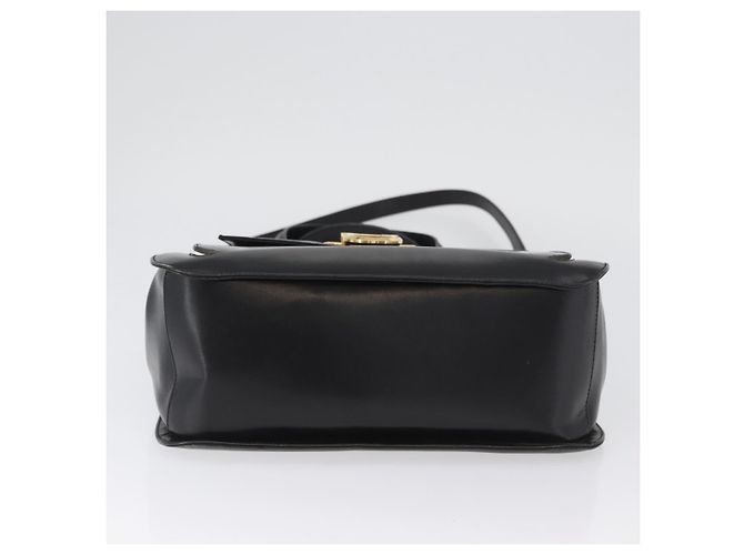 Borsa a mano in pelle Gancini Salvatore Ferragamo 2 in 1 Nero Oro Auth ARZ417 - vista 11