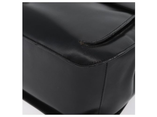 Borsa a mano in pelle Gancini Salvatore Ferragamo 2 in 1 Nero Oro Auth ARZ417 - vista 13