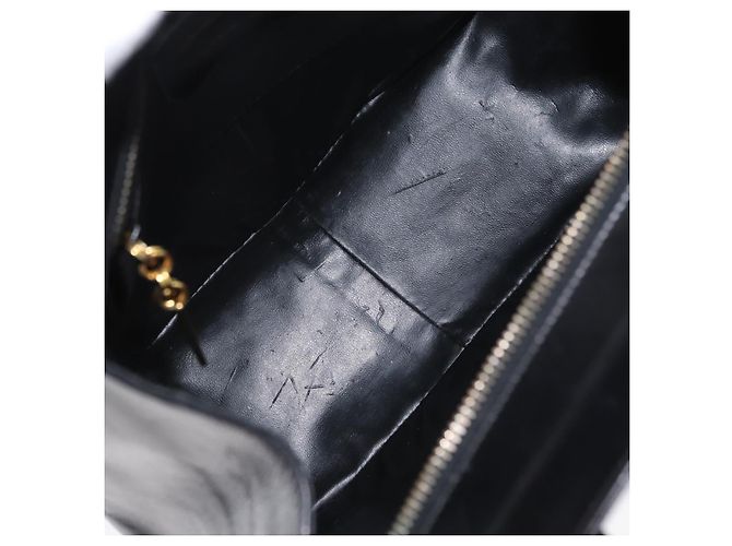 Borsa a mano in pelle Gancini Salvatore Ferragamo 2 in 1 Nero Oro Auth ARZ417 - vista 19