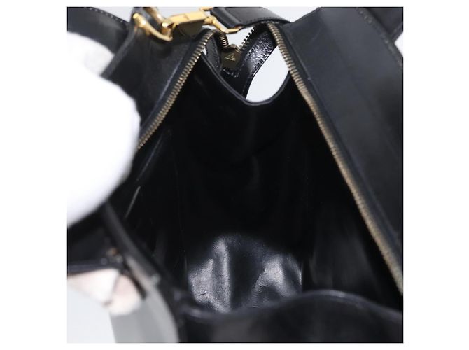 Borsa a mano in pelle Gancini Salvatore Ferragamo 2 in 1 Nero Oro Auth ARZ417 - vista 20