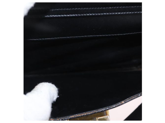 Borsa a mano in pelle Gancini Salvatore Ferragamo 2 in 1 Nero Oro Auth ARZ417 - vista 22