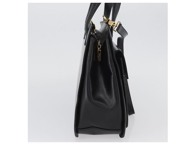 Borsa a mano in pelle Gancini Salvatore Ferragamo 2 in 1 Nero Oro Auth ARZ417 - vista 5