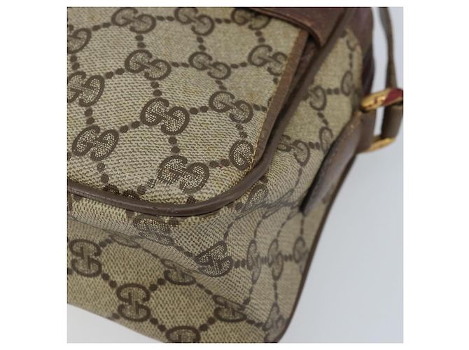 Gucci Borsa GG Supreme Web Sherry Line in PVC beige e oro 93 02 049 Auth 173907 D'oro - vista 10