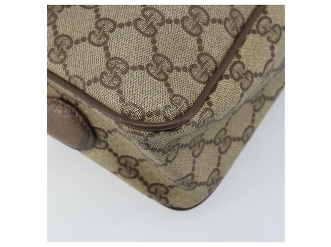 Gucci Borsa GG Supreme Web Sherry Line in PVC beige e oro 93 02 049 Auth 173907 D'oro - vista 13