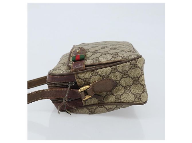 Gucci Borsa GG Supreme Web Sherry Line in PVC beige e oro 93 02 049 Auth 173907 D'oro - vista 5