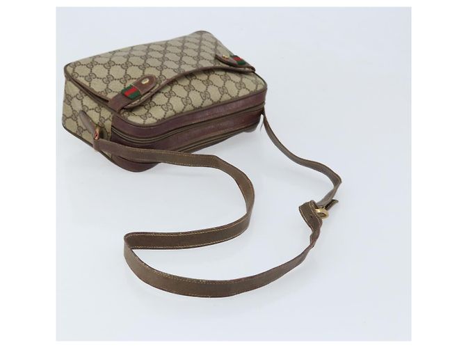Gucci Borsa GG Supreme Web Sherry Line in PVC beige e oro 93 02 049 Auth 173907 D'oro - vista 7