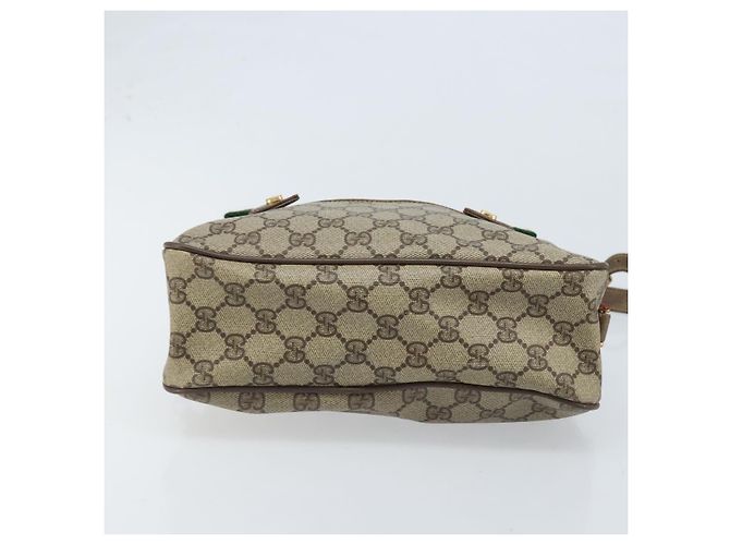 Gucci Borsa GG Supreme Web Sherry Line in PVC beige e oro 93 02 049 Auth 173907 D'oro - vista 9
