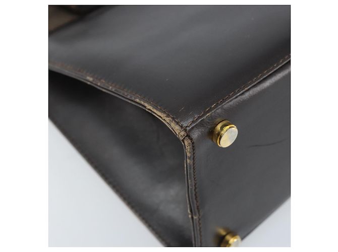 Borsa a mano Vala in pelle marrone e oro Salvatore Ferragamo Auth gh1974 D'oro - vista 11